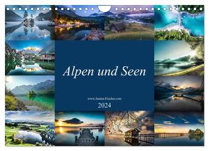 Alpen und Seen (Wandkalender 2024 DIN A4 quer), CALVENDO Monatskalender von Fischer,  Janina