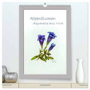 Alpenblumen Aquarelle aus Tirol (hochwertiger Premium Wandkalender 2024 DIN A2 hoch), Kunstdruck in Hochglanz von Überall,  Peter
