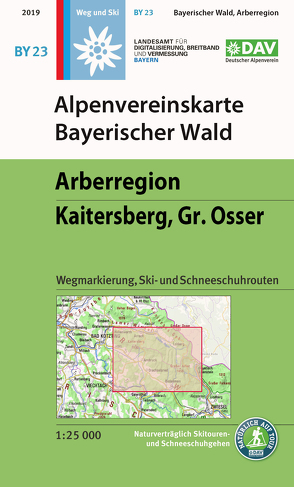 Alpenvereinskarte Bayerischer Wald, Arberregion, Kaitersberg, Osser von Deutscher Alpenverein e.V.
