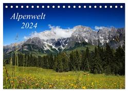 Alpenwelt 2024 (Tischkalender 2024 DIN A5 quer), CALVENDO Monatskalender von Schwarz,  Nailia