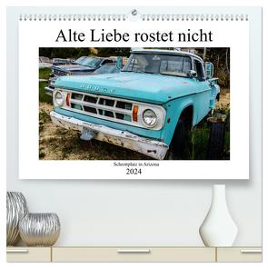 Alte Liebe rostet nicht – Schrottplatz in Arizona (hochwertiger Premium Wandkalender 2024 DIN A2 quer), Kunstdruck in Hochglanz von Jaster,  Michael