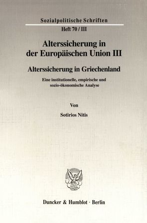 Alterssicherung in der Europäischen Union III. von Döring,  Diether, Hauser,  Richard, Nitis,  Sotirios