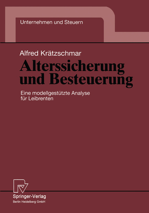 Alterssicherung und Besteuerung von Krätzschmar,  Alfred