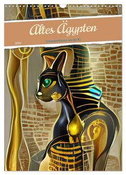 Altes Ägypten – Computerträume aus der KI (Wandkalender 2024 DIN A3 hoch), CALVENDO Monatskalender von aka stine1,  Christine