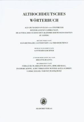 Althochdeutsches Wörterbuch / Band VI: M–N, 4. Lieferung (manchlotun bis mastic) von Schmid,  Hans Ulrich