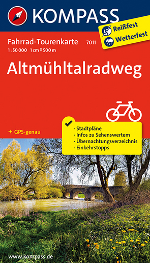 Fahrrad-Tourenkarte Altmühltalradweg von KOMPASS-Karten GmbH