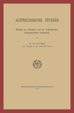 Altpreussische Studien von van Wijk,  N.