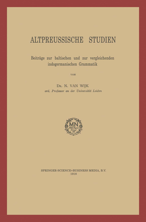 Altpreussische Studien von van Wijk,  N.