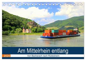 Am Mittelrhein entlang – Von Bacharach nach Rüdesheim (Tischkalender 2024 DIN A5 quer), CALVENDO Monatskalender von Klatt,  Arno