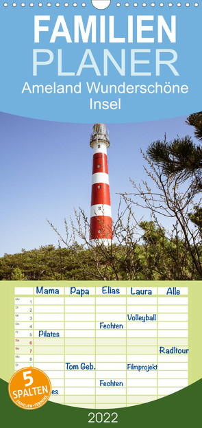 Familienplaner Ameland Wunderschöne Insel (Wandkalender 2022 , 21 cm x 45 cm, hoch) von Herzog,  Gregor