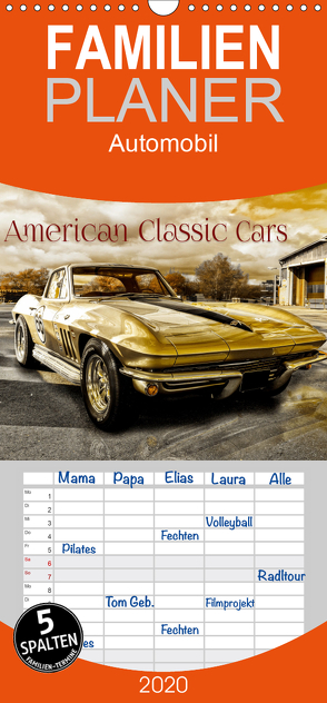 American Classic Cars – Familienplaner hoch (Wandkalender 2020 , 21 cm x 45 cm, hoch) von Chrombacher,  Christian