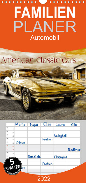 Familienplaner American Classic Cars (Wandkalender 2022 , 21 cm x 45 cm, hoch) von Chrombacher,  Christian
