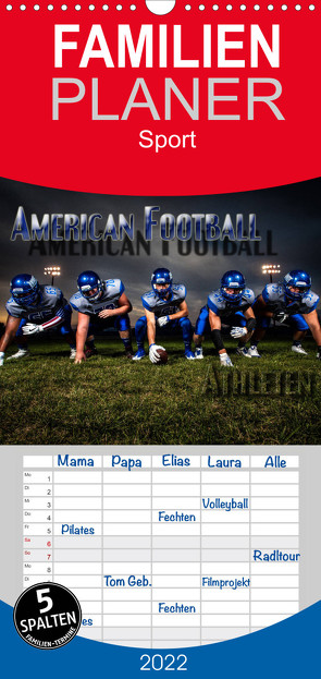 American Football – Athleten – Familienplaner hoch (Wandkalender 2022 , 21 cm x 45 cm, hoch) von Bleicher,  Renate