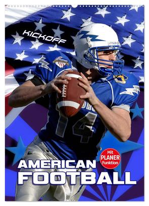 American Football – Kickoff (Wandkalender 2024 DIN A2 hoch), CALVENDO Monatskalender von Bleicher,  Renate