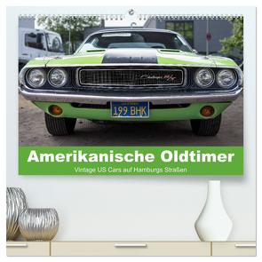 Amerikanische Oldtimer – Vintage US Cars auf Hamburgs Straßen (hochwertiger Premium Wandkalender 2024 DIN A2 quer), Kunstdruck in Hochglanz von Voss,  Matthias