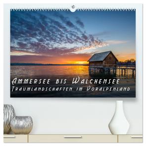Ammersee bis Walchensee – Traumlandschaften im Voralpenland (hochwertiger Premium Wandkalender 2024 DIN A2 quer), Kunstdruck in Hochglanz von Feiner,  Denis