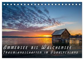 Ammersee bis Walchensee – Traumlandschaften im Voralpenland (Tischkalender 2024 DIN A5 quer), CALVENDO Monatskalender von Feiner,  Denis