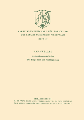 An den Grenzen des Rechts von Welzel,  Hans