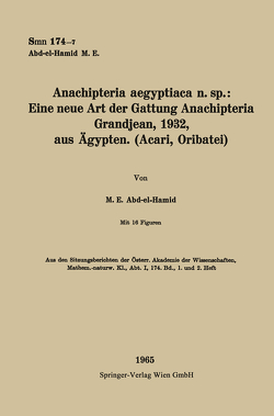 Anachipteria aegyptiaca n. sp.: Eine neue Art der Gattung Anachipteria Grandjean, 1932, aus Ägypten. (Acari, Oribatei) von Abd-el-Hamid,  Muhammad Elwi