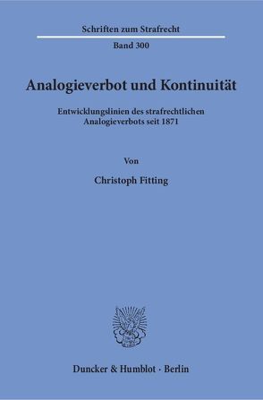 Analogieverbot und Kontinuität. von Fitting,  Christoph
