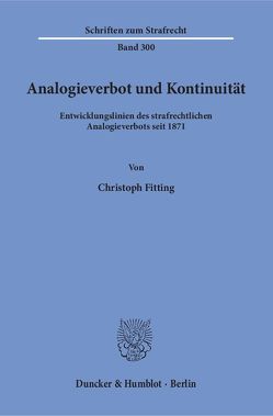 Analogieverbot und Kontinuität. von Fitting,  Christoph