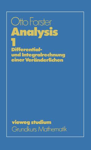 Analysis 1 von Forster,  Otto