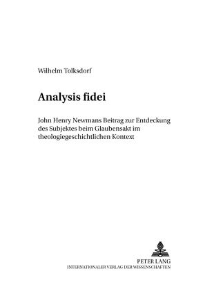 Analysis fidei von Tolksdorf,  Wilhelm