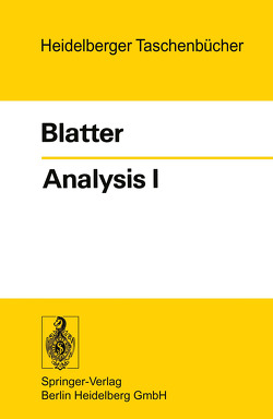 Analysis I von Blatter,  C.