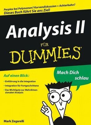 Analysis II für Dummies von Muhr,  Judith, Zegarelli,  Mark