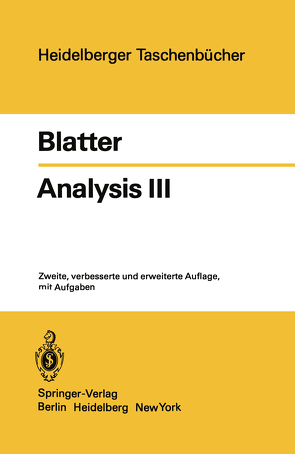 Analysis III von Blatter,  C.