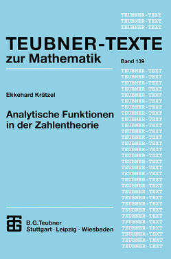 Analytische Funktionen in der Zahlentheorie von Krätzel,  Ekkehard