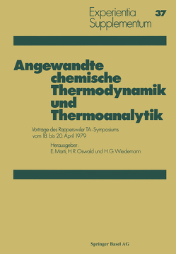 Angewandte chemische Thermodynamik und Thermoanalytik von MARTI, Oswald, WIEDEMANN