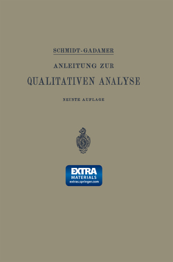 Anleitung zur Qualitativen Analyse von Gadamer,  Johannes, Schmidt,  Ernst
