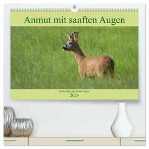 Anmut mit sanften Augen – Rehwild in der freien Natur (hochwertiger Premium Wandkalender 2024 DIN A2 quer), Kunstdruck in Hochglanz von Grahneis,  Sabine