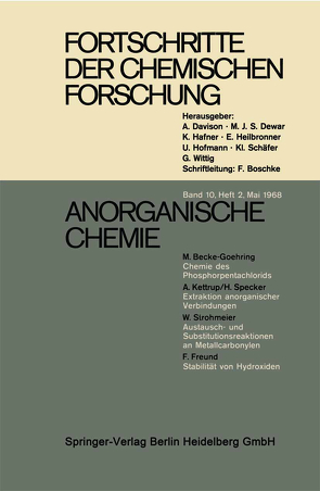 Anorganische Chemie von Becke-Goehring,  Margot, Freund,  F., Kettrup,  A., Specker,  H., Strohmeier,  W.