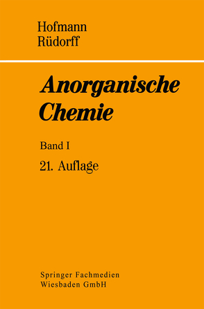 Anorganische Chemie von Hofmann,  Karl A.