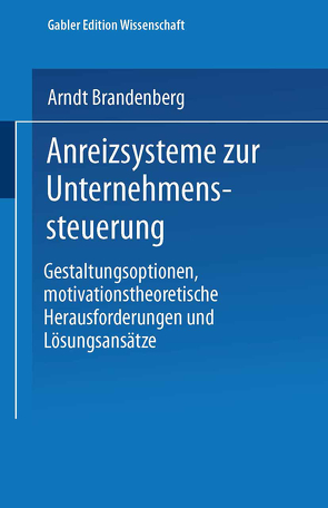 Anreizsysteme zur Unternehmenssteuerung von Brandenberg,  Arndt