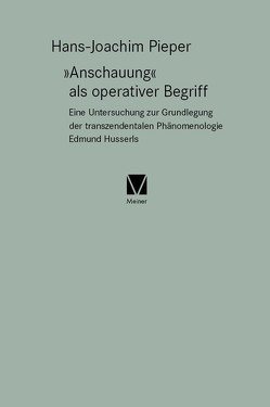 »Anschauung« als operativer Begriff von Pieper,  Hans Joachim