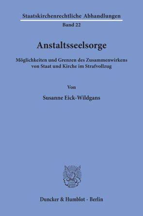 Anstaltsseelsorge. von Eick-Wildgans,  Susanne