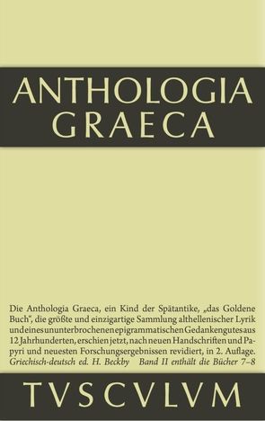 Anthologia Graeca / Buch VII-VIII von Beckby,  Hermann