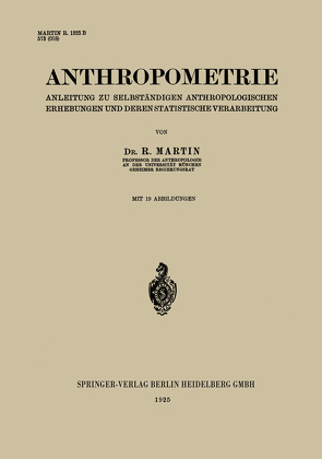 Anthropometrie von Martin,  R.