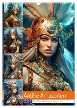 Antike Amazonen. Furchtlose Fantasy-Kriegerinnen (Wandkalender 2024 DIN A3 hoch), CALVENDO Monatskalender von Hurley,  Rose