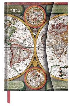 Antique Maps 2024 – Diary – Buchkalender – Taschenkalender – 16×22