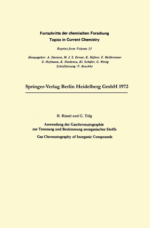 Anwendung der Gaschromatographie zur Trennung und Bestimmung anorganischer Stoffe von Ruessel,  Harald, Tölg,  Günther