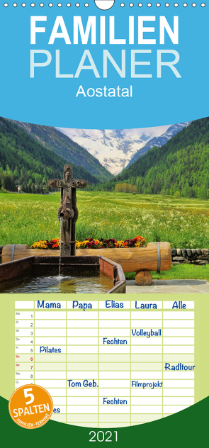 Aostatal – Familienplaner hoch (Wandkalender 2021 , 21 cm x 45 cm, hoch) von LianeM