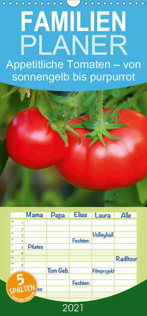 Appetitliche Tomaten – von sonnengelb bis purpurrot – Familienplaner hoch (Wandkalender 2021 , 21 cm x 45 cm, hoch) von CALVENDO