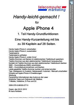 Apple iPhone 4 leicht-gemacht von Rehbein,  Hans