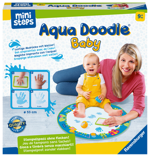 Ravensburger ministeps 4181 Aqua Doodle Baby – Fleckenfreies Stempeln mit Wasser – Erstes Stempelset für Babys ab 9 Monaten – Mit magischer Stoffmatte