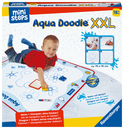 Ravensburger ministeps 4180 Aqua Doodle XXL, Große Malmatte für fleckenfreies erstes Malen mit Wasser, für Kinder ab 18 Monate, inkl. Matte und Stift