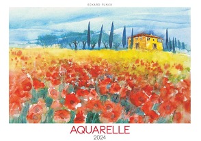 Aquarelle 2024 – Bildkalender 48,5×34 cm – einzigartige Aquarellkunst – Malerei – Kunstkalender – Wandkalender – Wandplaner – Alpha Edition